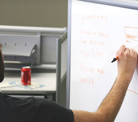 Man writing with a pen