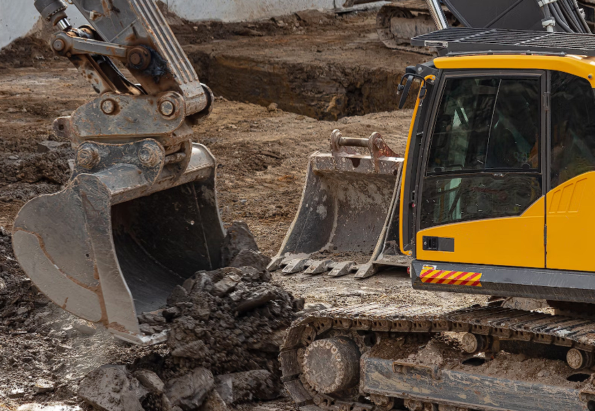 Excavator digging