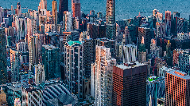 City view from bird view