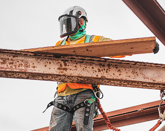 Construction worker on construction site