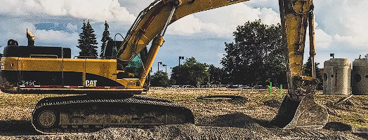 Excavator on a site